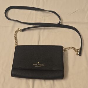 Kate Spade Black Crossbody with Gold Chain